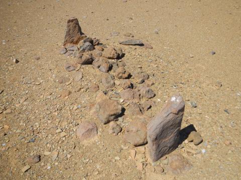 Christian grave with head and footstone