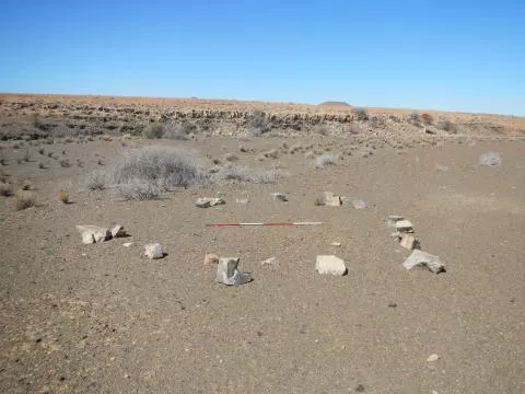 Portable mat house anchor stone circle © Photo: J. Kinahan